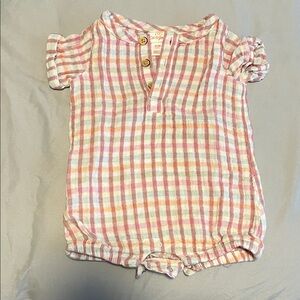 Cat & Jack Pink and White Checkered Button Down One Piece